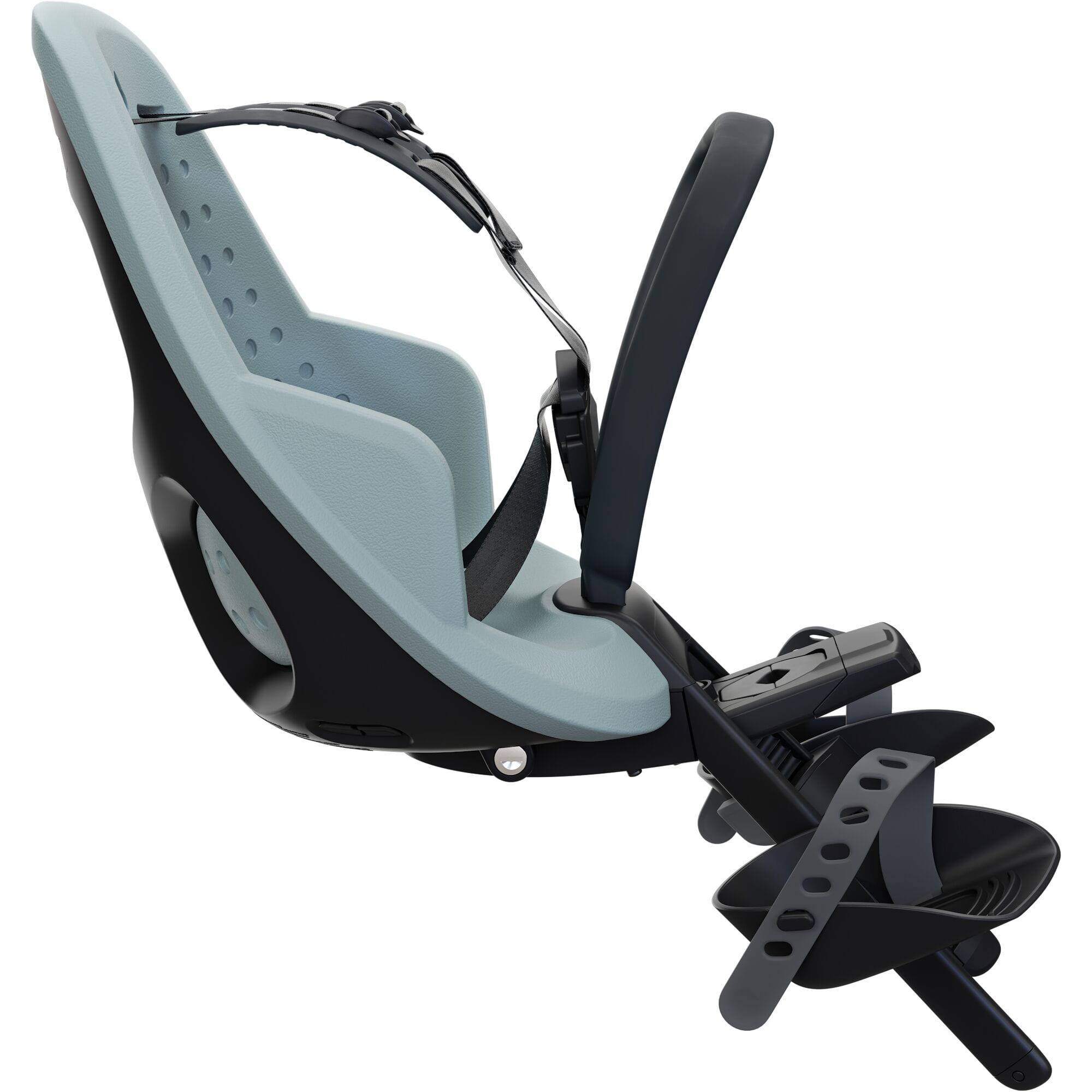 Thule Yepp 2 Mini front child bike seat stem mount with suspension system, designed for easy installation and rider comfort.