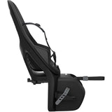 Black Thule Yepp 2 Maxi MIK HD child bike seat with click-in mounting system, shown installed on a bike.