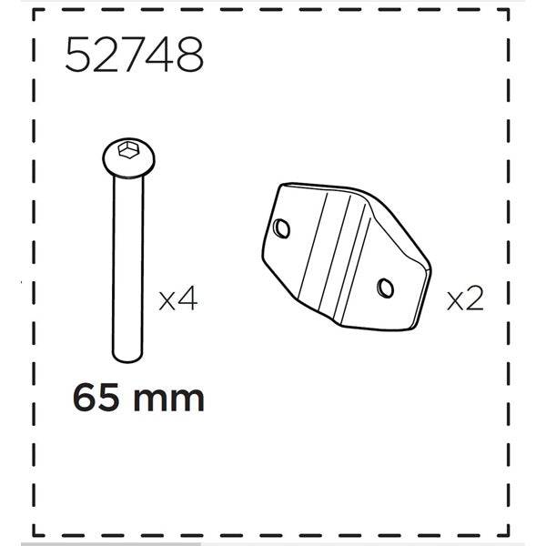 Thule Yepp Maxi rear plate and screw replacement kit for child seat stability, showing hardware components and installation parts.