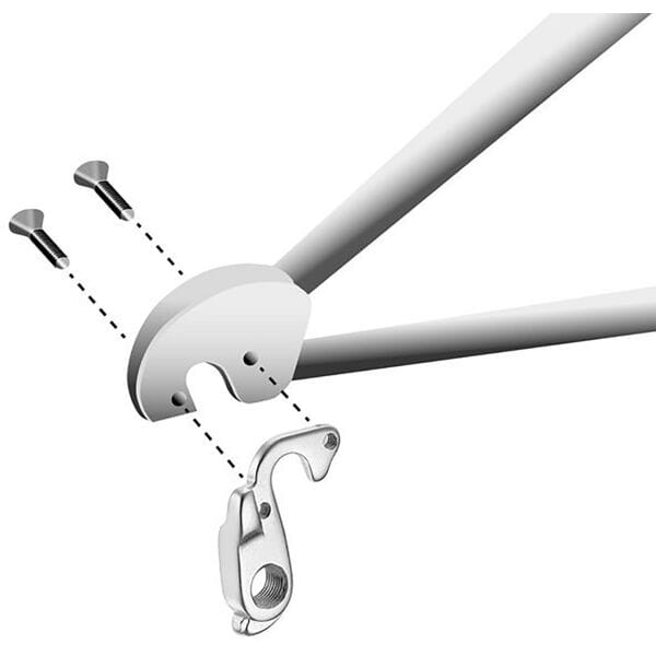 Durable aluminium M Part Trek Gear Hanger for bike frame protection, showcasing a sleek, lightweight component for bike components.