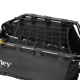Burley Cargo Bungee Net for Coho XC and Flatbed Trailers, showing secure mounting hooks and elastic cords for cargo security.