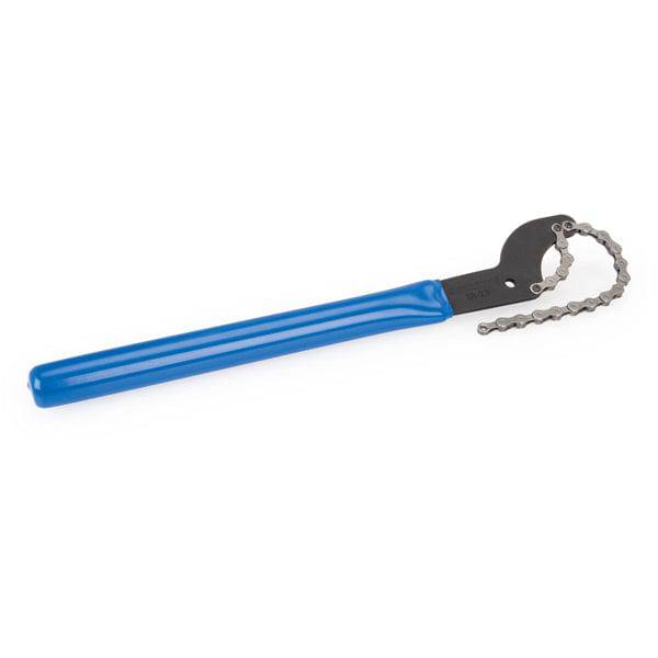 Park Tool SR-2.3 sprocket remover and chain whip for 5-12 speed bike cassettes, used in bike workshop repair and maintenance.