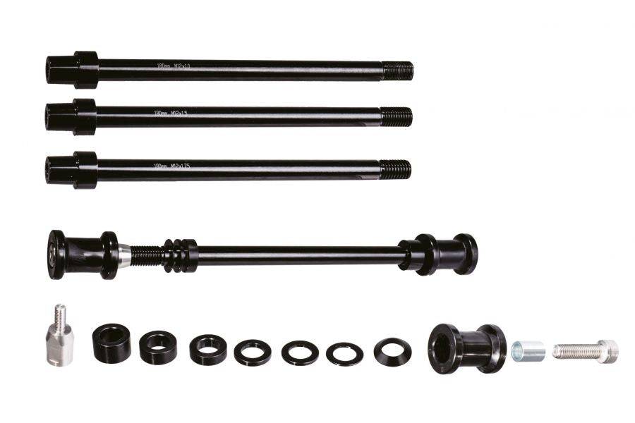 Topeak Journey TX Axle Kit for Hub Gears in black and silver, accessory for trailers and child transport vehicles.