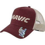 Mavic trucker cap with mesh panels and adjustable snapback, outdoor headwear for sun protection and breathable comfort