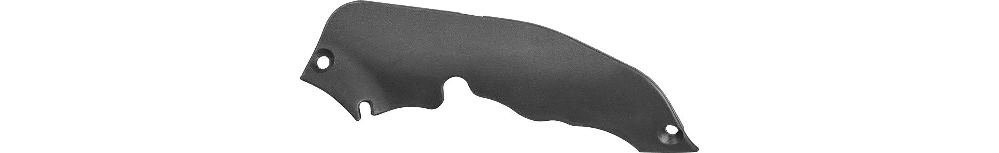 Black Trek Domane+ bike motor cover, protective guard for non-drive motor components on a Trek road bike.