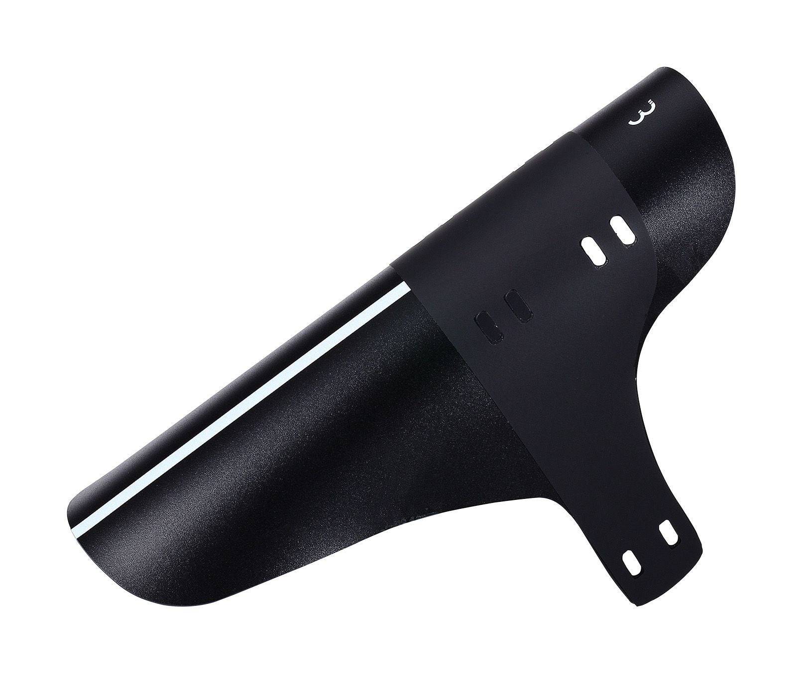 Black BBB BFD-31 FlexFender MTB bike front and rear fenders with mounting straps, designed to protect against mud and water.