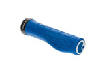 Ergon GA3 ergonomic mountain bike grips with carbon-friendly CNC aluminum clamps, designed for comfortable cycling.