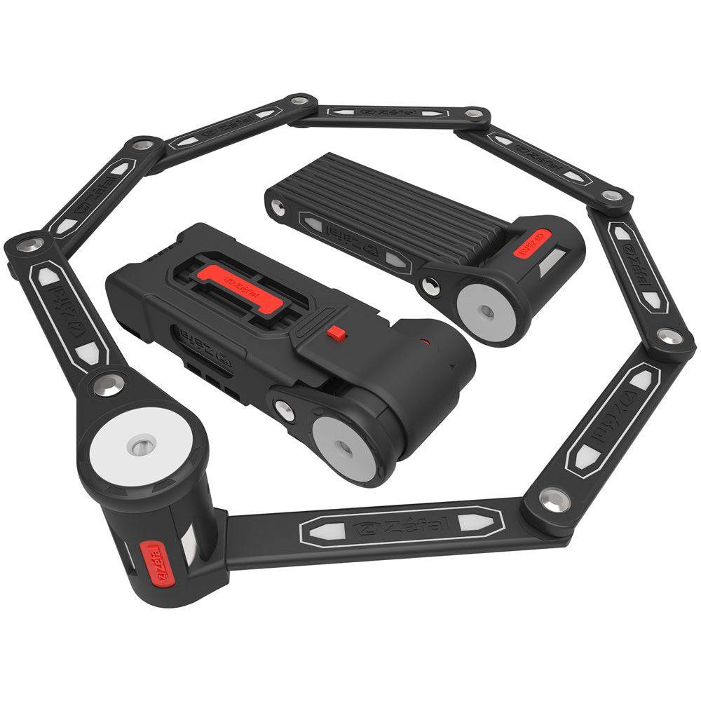 Zefal K-Traz F16L folding bike lock with double locking system and 95cm cable, black and silver, compact and secure accessories