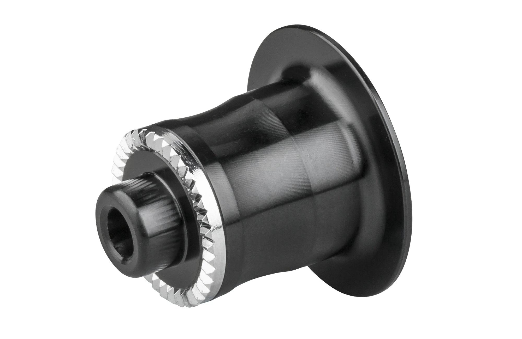 Bontrager Rapid Drive 108 12x142mm non-drive axle end cap in black, showing the small 5mm component for bike wheel assembly.