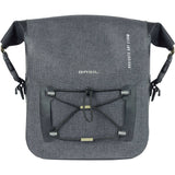 Black Basil Navigator Storm KF handlebar bag with reflective logos, waterproof 10-11L cycling accessory for bike storage.