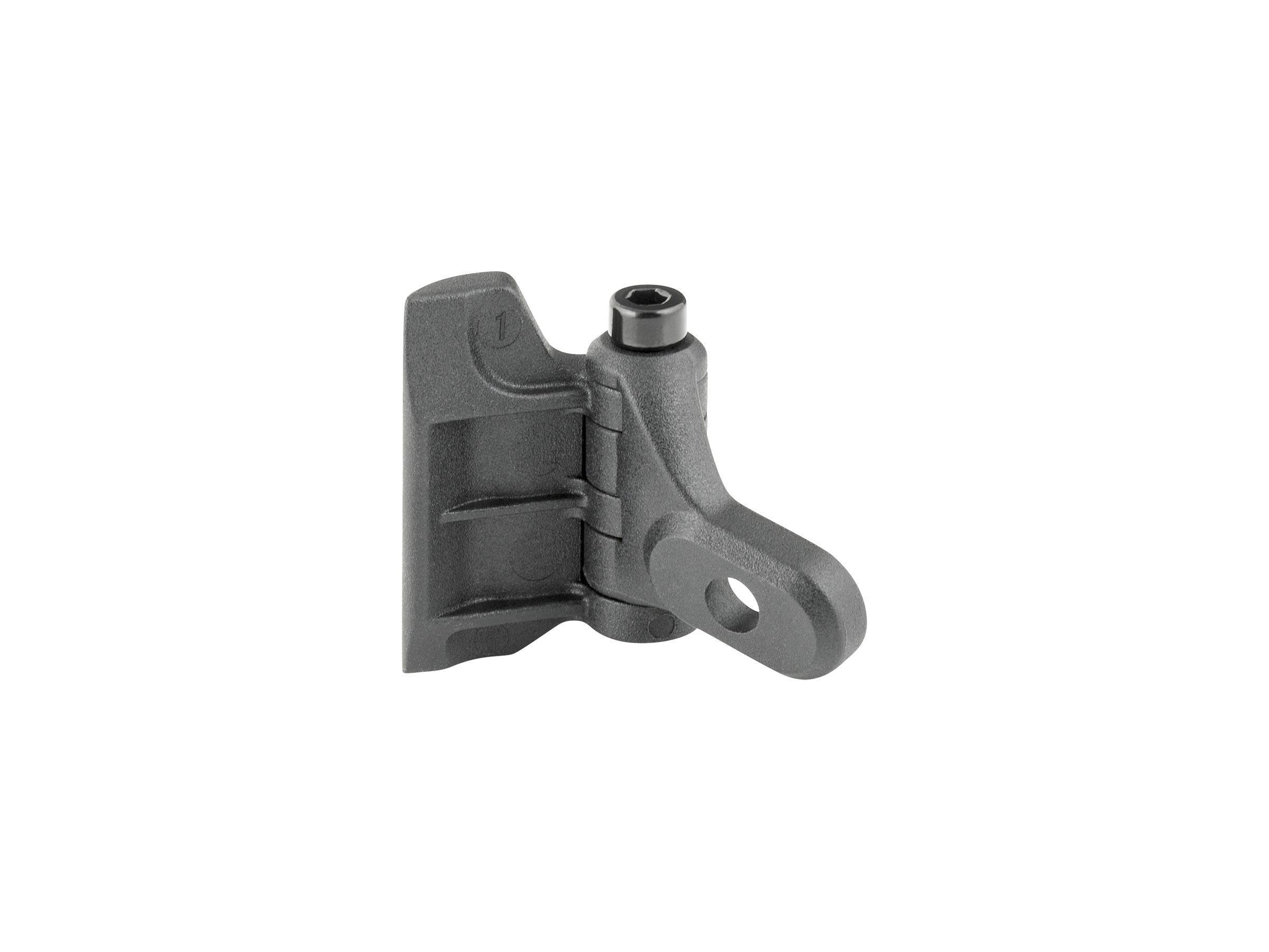 Trek road bike adjustable chainkeeper in black, designed to prevent chain drops and easy to install on bicycle components.