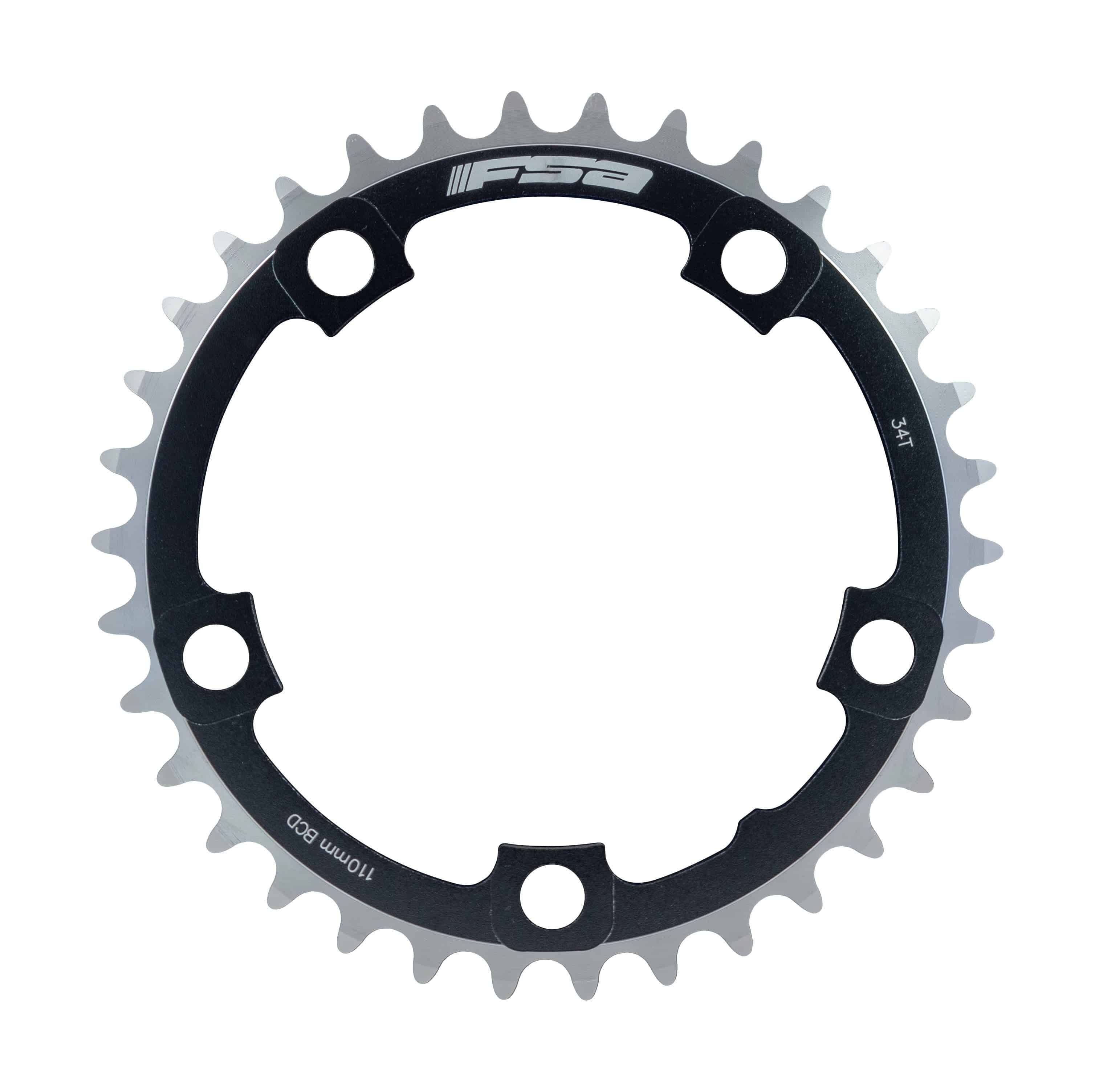 FSA alloy road chainring for Shimano 2x11 speed bikes, 110 BCD, lightweight cycling component with multiple teeth.