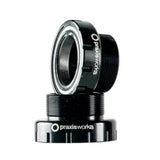 Praxis Works M30 Thru Bottom Bracket BSA 68mm/73mm with inner sleeve for MTB cranks, metallic finish, installed in bike frame