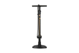 Topeak JoeBlow Tubi 2Stage Pump in black and gold with tubeless tyre inflator and Tubi-Head, accessories for bike maintenance.