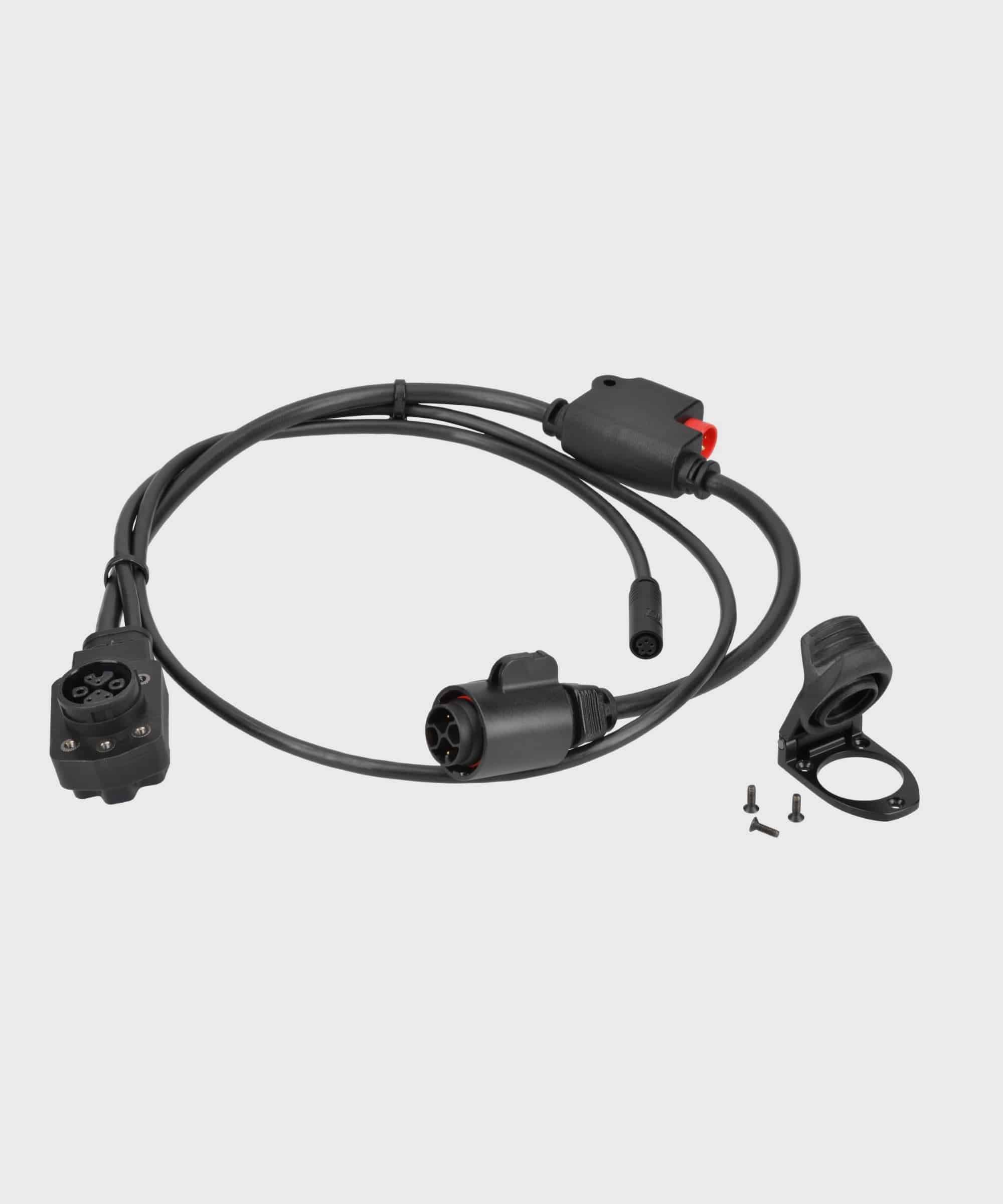 TQ Main Cable Set for TQ-HPR50 Drive Systems on MTB and road bikes, with charging port and mounting screws.