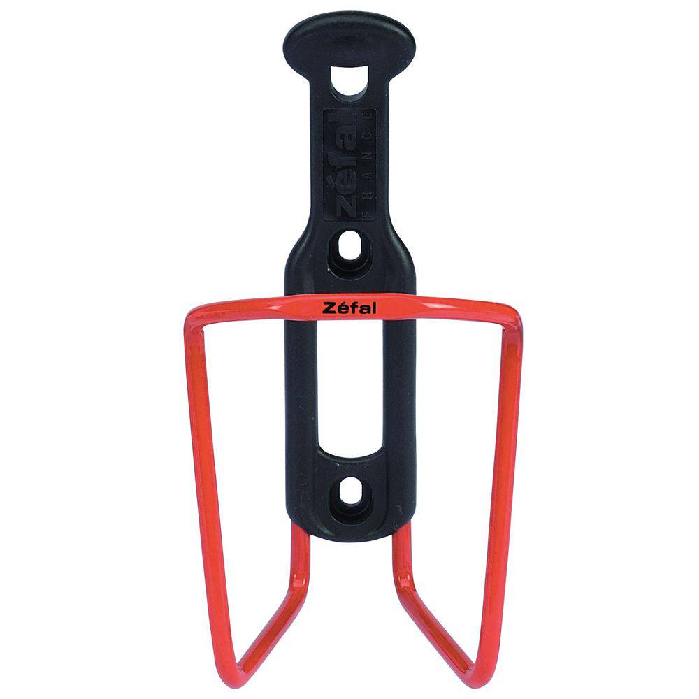 Zefal Aluplast 124 bottle cage mounted on a bicycle frame, showcasing a durable aluminum cycling water bottle holder.