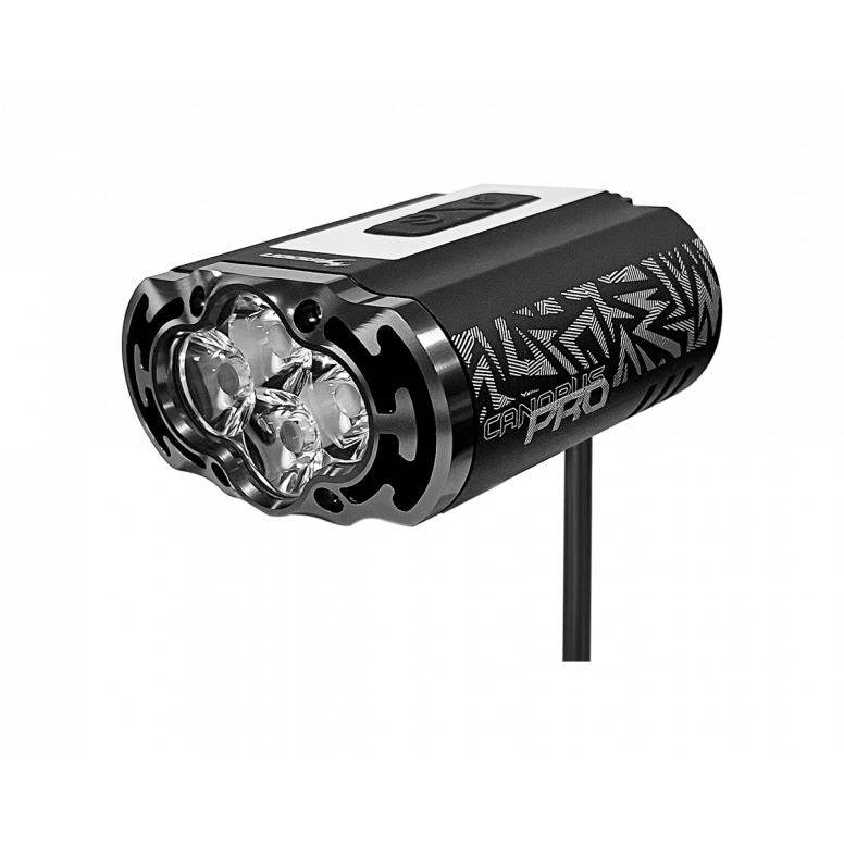 Moon Sport Canopus Pro 6000lm bike light with remote and quick-release mounts, showing the high-powered LED and mounting system.