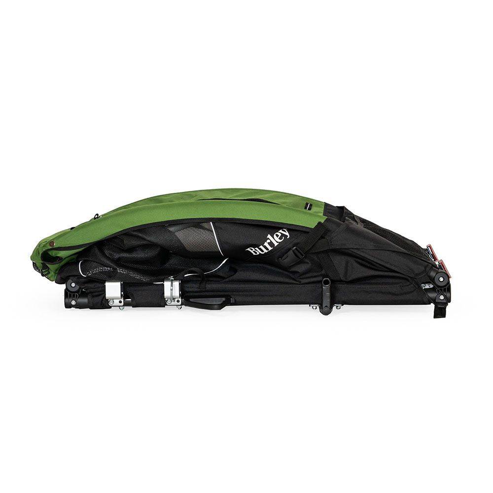 Burley Tail Wagon pet trailer with safety flag, foldable bike-only carrier for pets, outdoor accessories for biking trips