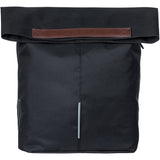 Black Basil City Bicycle Shopper Bag with hook-on system, reflective details, designed for 14-16L capacity, ideal for cycling accessories.