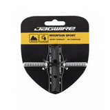 Jagwire Mountain Pro Canti Brake Pads in black for SRAM and Shimano linear pull bike brakes, close-up of brake pad details.