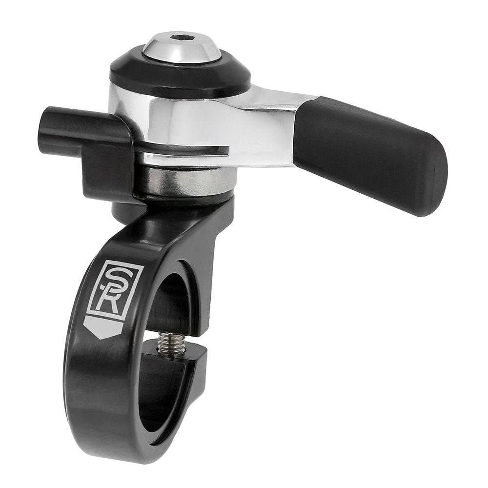 SunRace M96 9-speed thumb shifters for mountain bikes, featuring ergonomic design and durable components for smooth gear shifting.