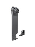 Trek seatpost for 2023 Madone SLR Gen 7 V2 road bike, adjustable fit, close-up of black component with branding details.