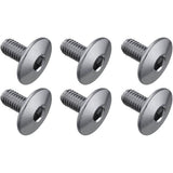 Shimano SPD-SL cleat bolts, 10mm, six-pack, replacement cycling components for secure pedal attachment.