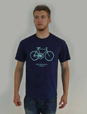 Light Blue vintage cycling jersey for unisex, featuring a classic light blue design and old bike motif, casual cycling clothing.