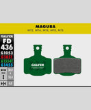 Galfer Pro Bike Disc Brake Pads for downhill and enduro racing, showing high-performance brake components for mountain bikes.