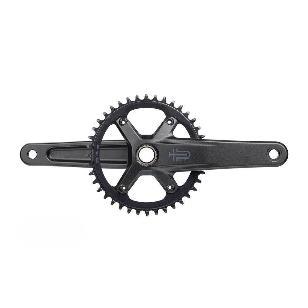 MicroSHIFT Sword 1x crankset with 24mm spindle for Shimano bottom brackets, cycling component for mountain or road bikes