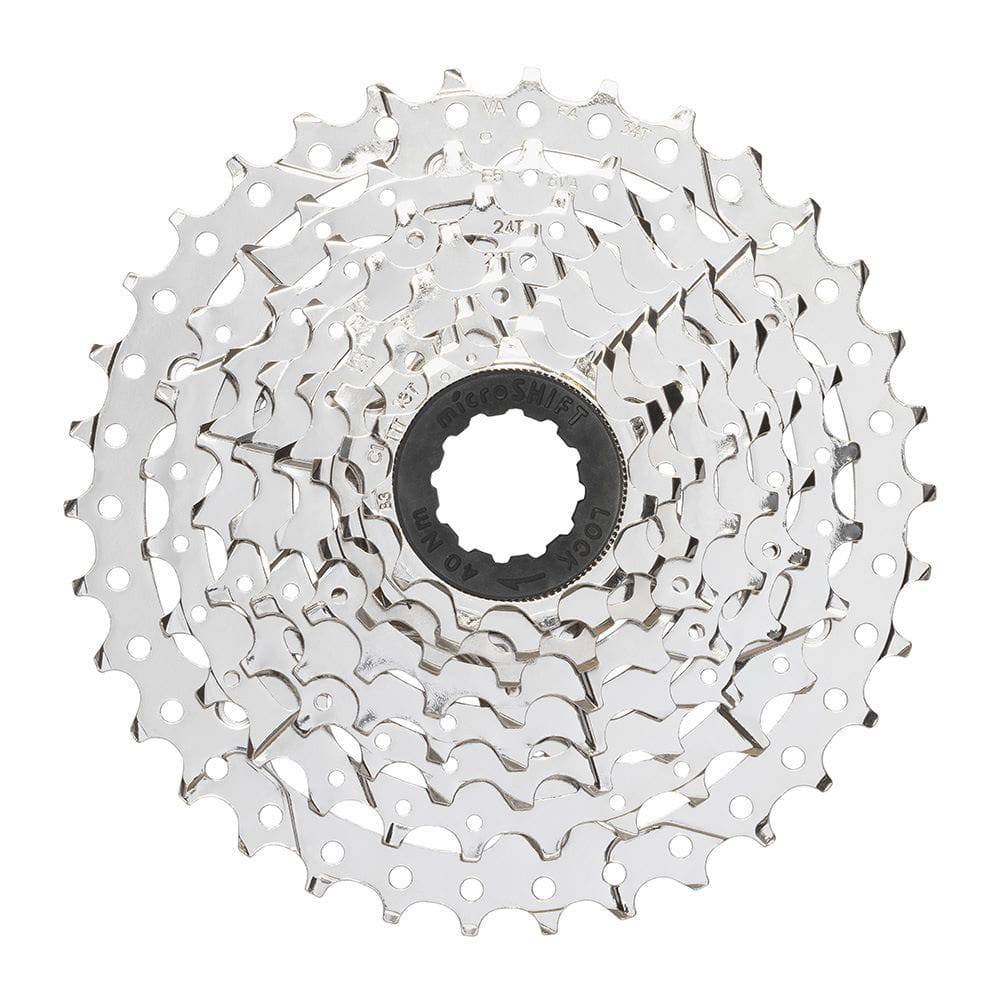 MicroSHIFT H082 8-speed cassette for e-bikes, featuring durable components designed for high torque riding.