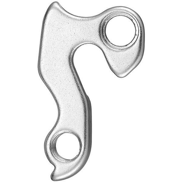 Durable M Part gear hanger component for various bikes, shown in close-up with metal finish and mounting details.