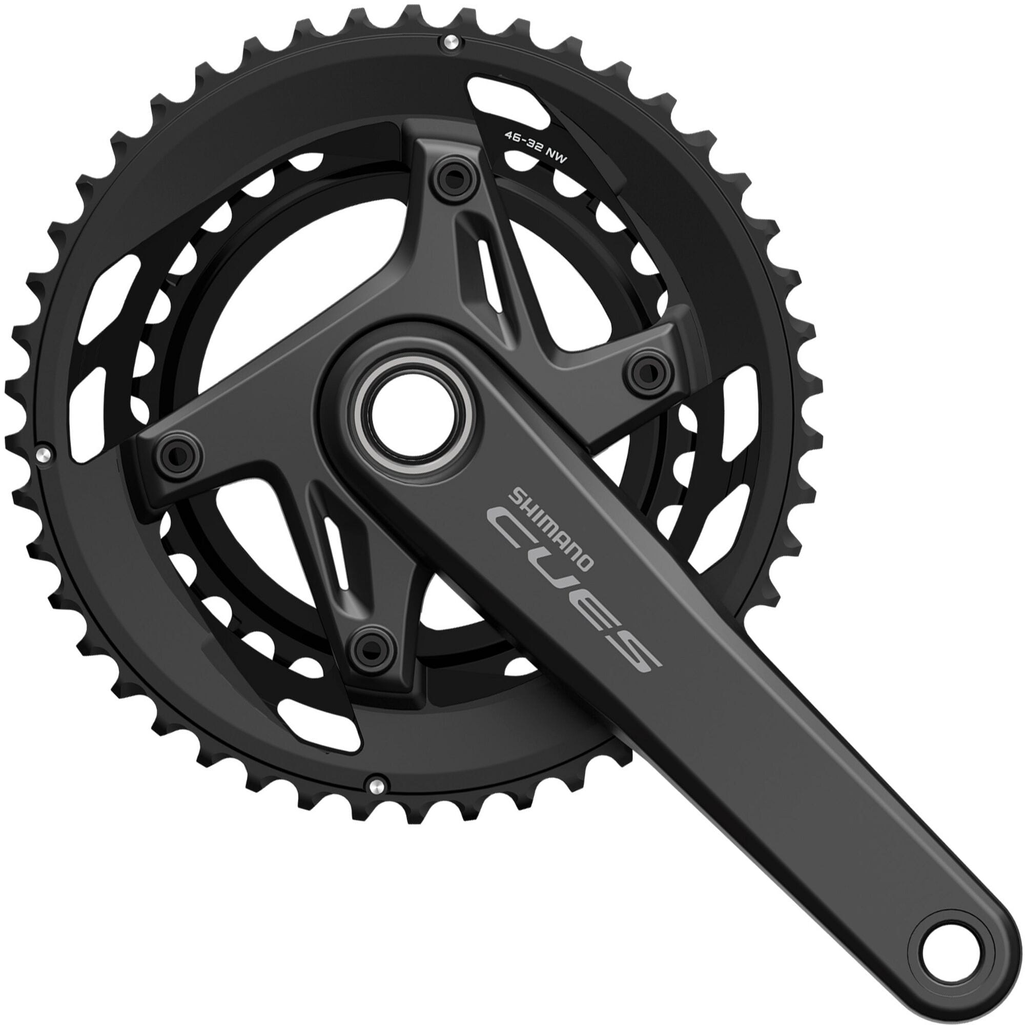 Shimano CUES FC-U6040-2 HollowTech II road bike crankset with 172.5mm arms, 46-32T chainrings, 9/10-speed components