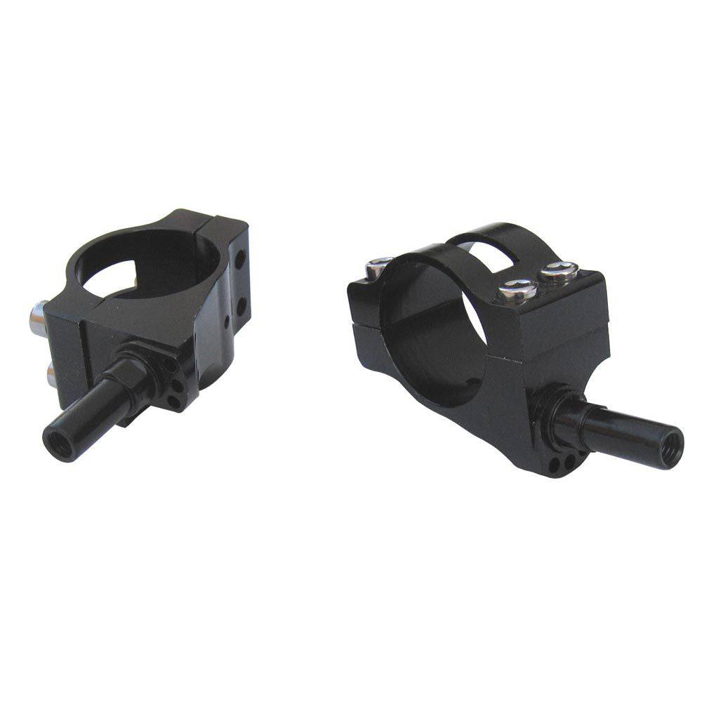 Identiti Rebate Brake Adaptor CNC alloy 4-bolt clamp-on for cantilever and V-brake mounts, showing the black alloy component with bolts.