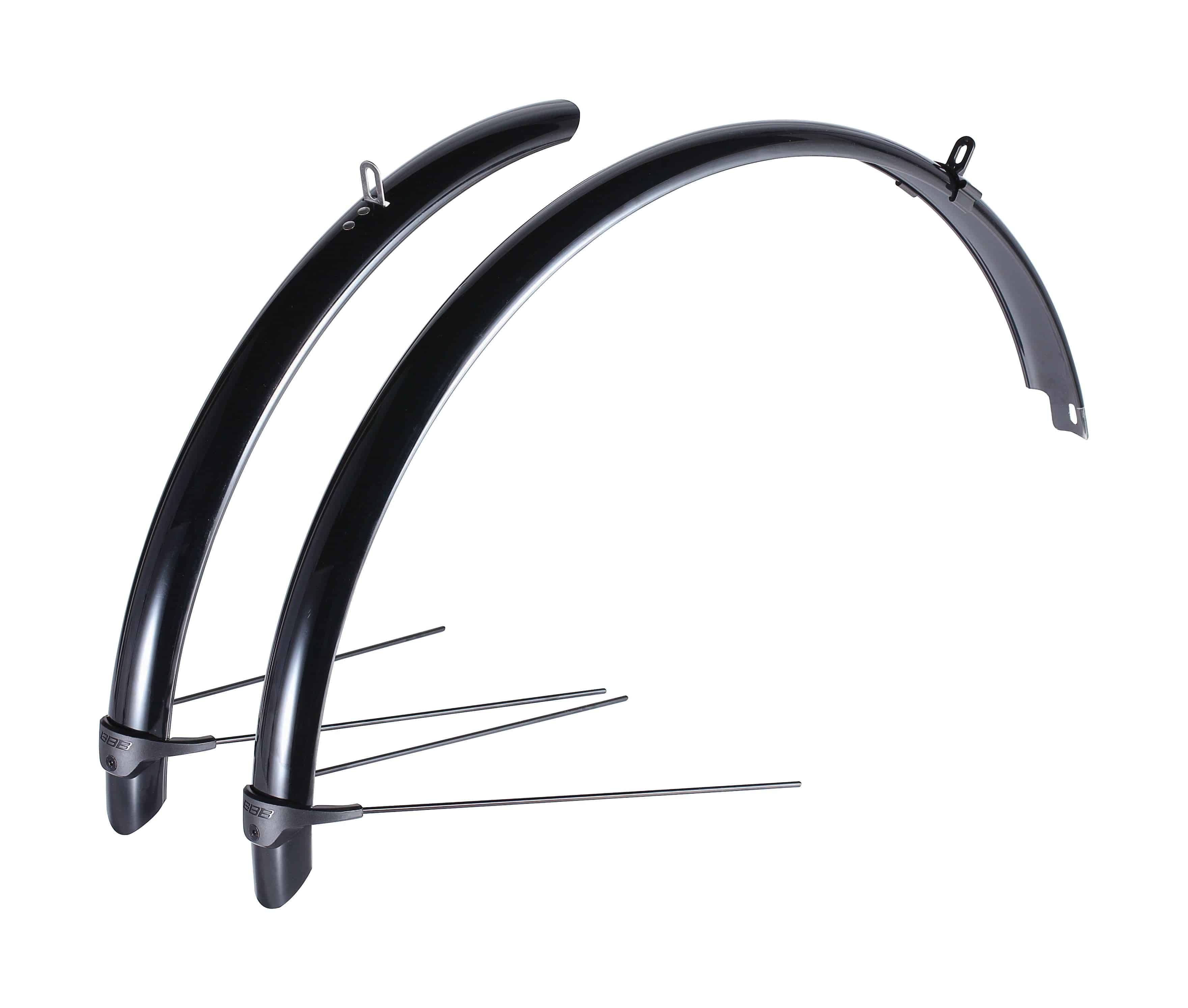 BBB CityGuard front and rear fenders for 20-28 inch urban and trekking bikes, durable bike accessories for protection.