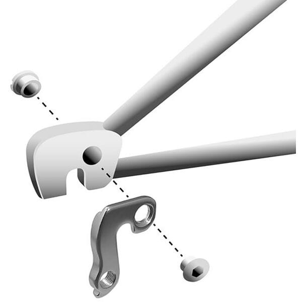 Durable M Part gear hanger for bikes, showcasing the replacement component designed for various bike brands and models.