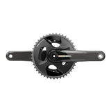 SRAM Force D2 Wide DUB crankset with 43-30T chainrings for road and gravel, shown with black crank arms and chainring details