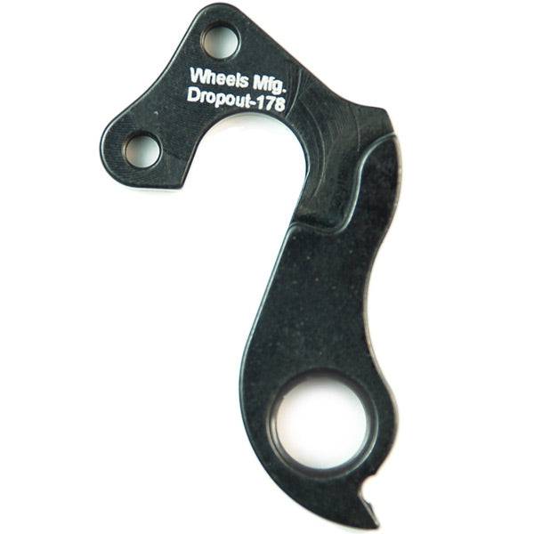 Wheels Manufacturing replaceable derailleur hanger dropout 178 for bike frames, showcasing the metal component with branding.