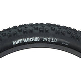 Surly Dirt Wizard 29+ 3-inch tubeless-ready mountain bike tyre showing side tread pattern for traction and control.