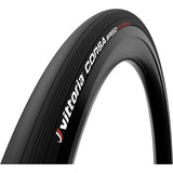 Vittoria Corsa Speed G2.0 tubeless-ready 700x23c black road tire mounted on a bicycle wheel.