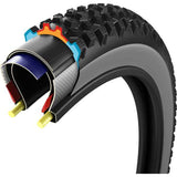 Vittoria Mazza Trail G2.0 Enduro tyre with Graphene 2.0 compound for mixed terrain cycling, shown mounted on a bike wheel.
