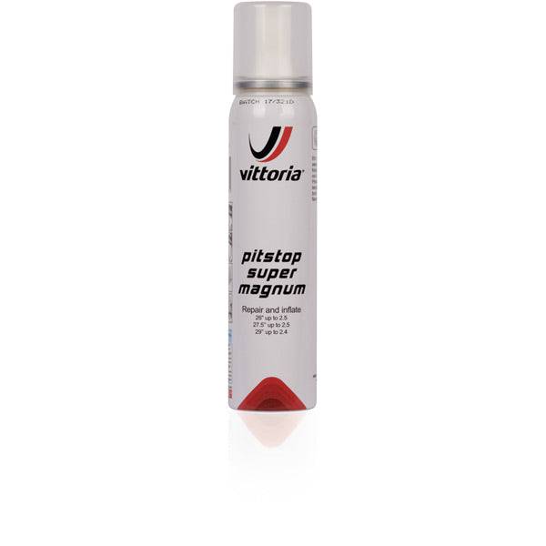 Vittoria Pit Stop Road Racing 75ml tyre inflator and sealant for high-pressure road bike tyres, compact components for quick repairs.