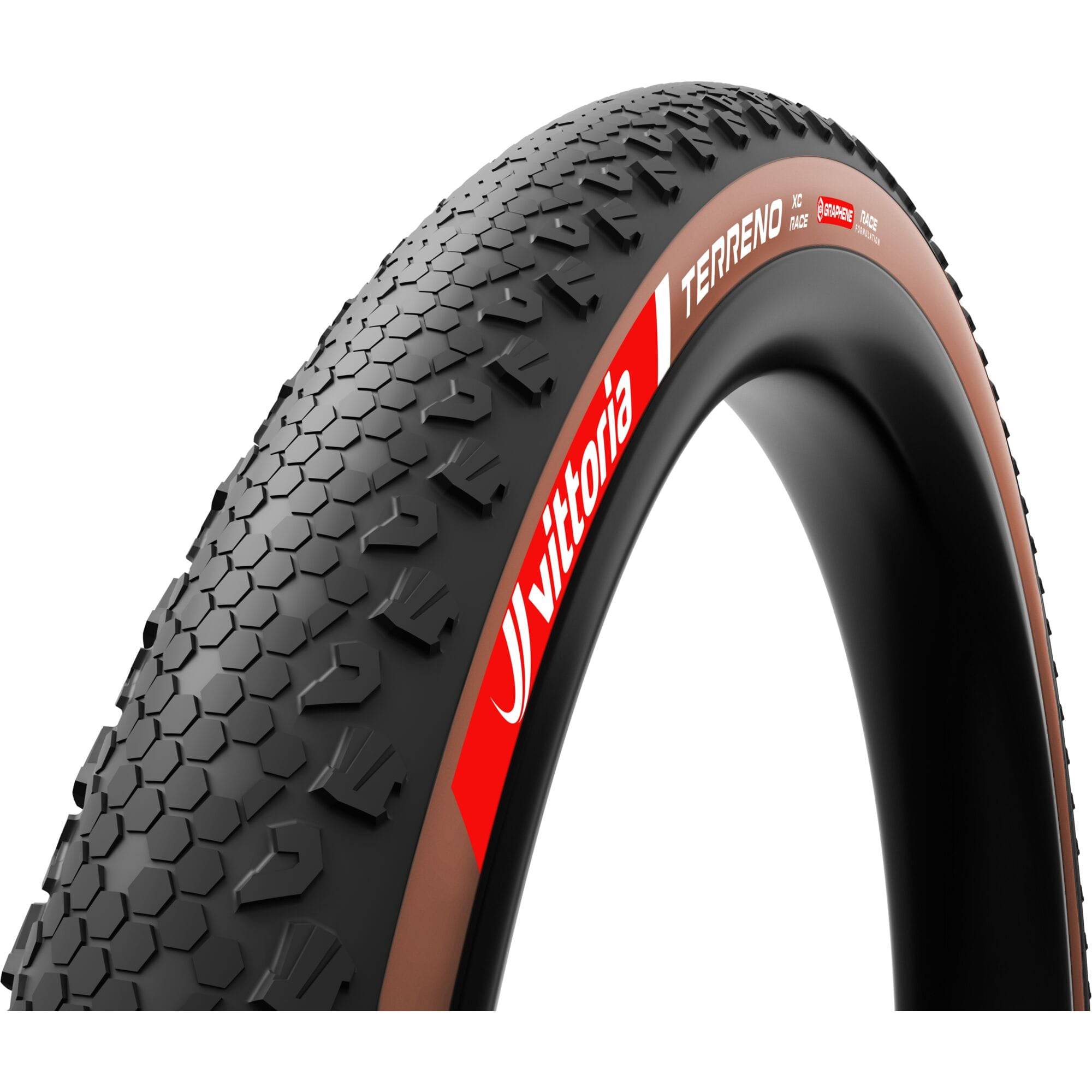 Vittoria Terreno XC Race MTB tire 29 x 2.25 tubeless ready hardpack trail tire with tread pattern for mountain biking.