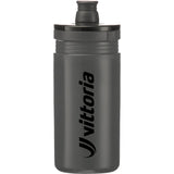 Vittoria Kebea 550ml grey and black cycling water bottle with ergonomic design for lightweight hydration.