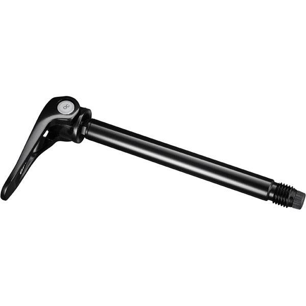 Shimano SM-AX720 E-Thru front axle for 100mm hubs, 12mm diameter, quick release, bicycle component for secure wheel attachment.