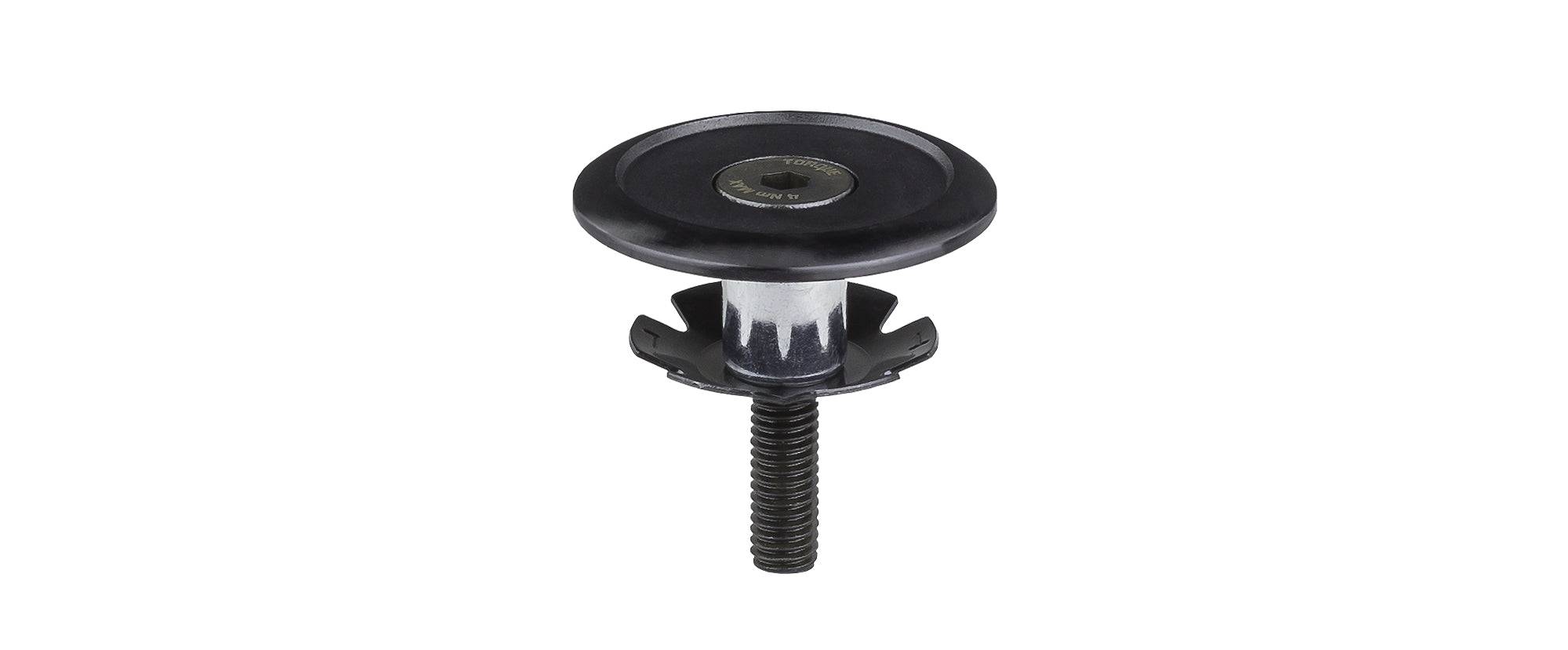 Trek Knock Block Headset Top Cap in black for Trek Knock Block bicycle systems, showing close-up of the black component.