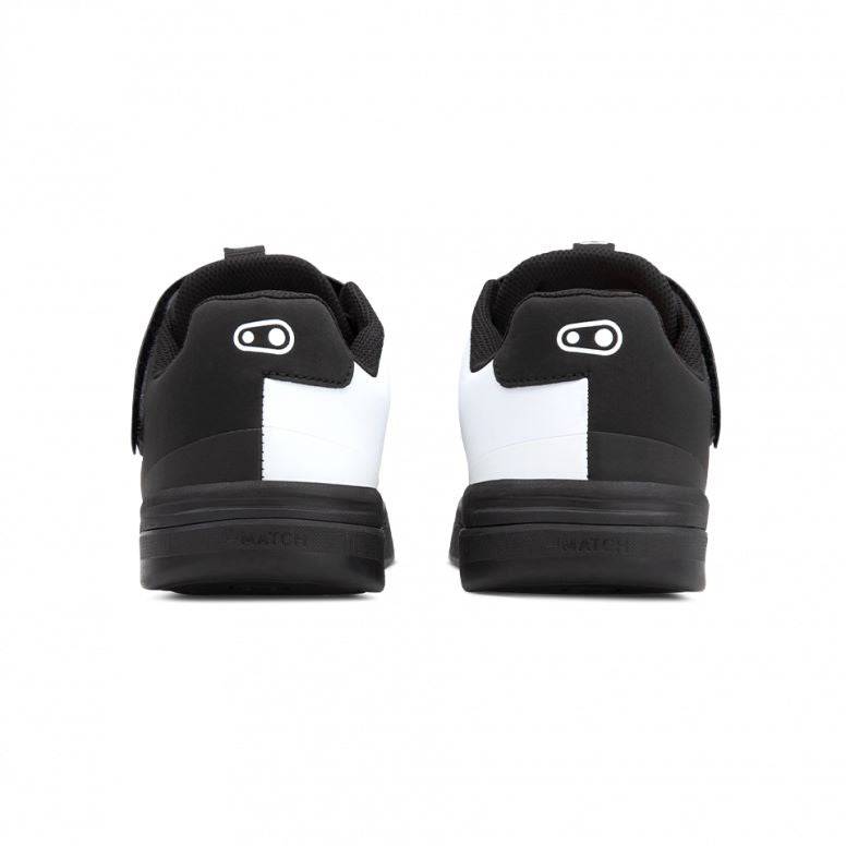 Crank Brothers Stamp Speedlace MTB shoes in black with flat pedal-compatible design and textured sole for mountain biking.