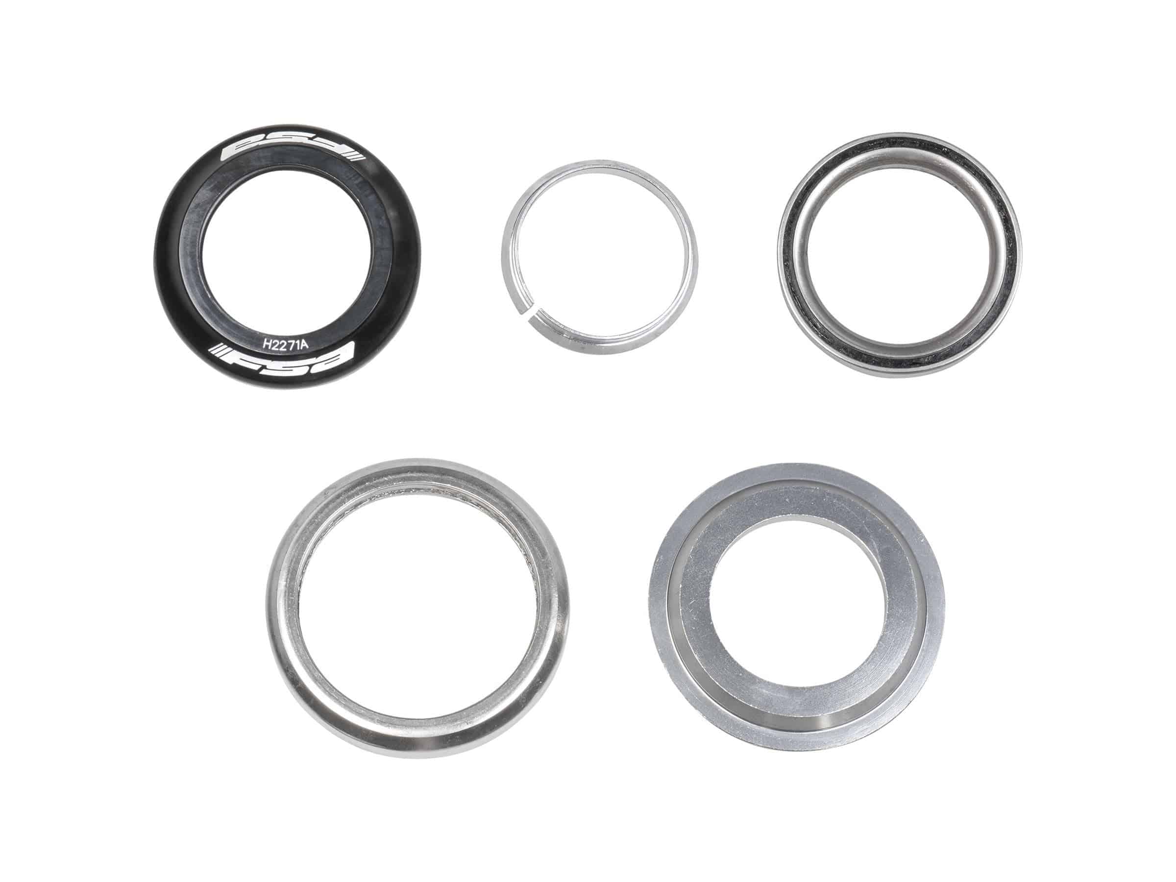 Trek E2 Tapered Steer Integrated Headset with reducer, black, 28.6mm to 38.1mm, bike components for steering system