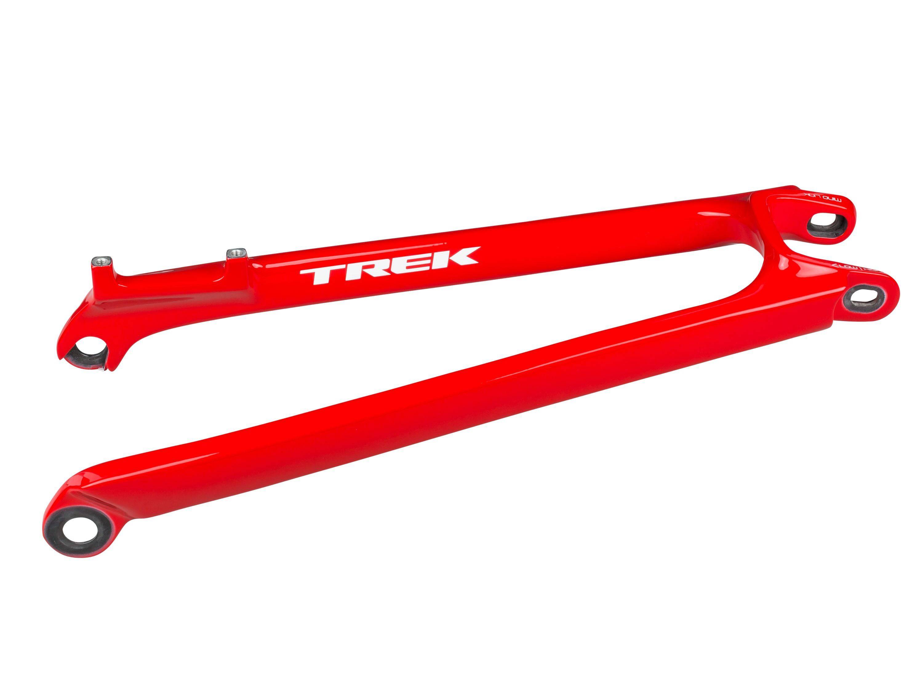 Trek Session Carbon 27.5 chainstay in Viper Red for 27.5-inch tires, showcasing durable mountain bike component