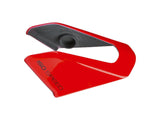 Trek Madone SL IsoSpeed seat tube cover in radioactive red for bike component upgrade, attached to sleek road bike frame.
